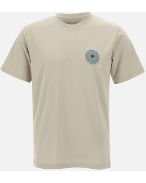 Emporio Armani Shitake Flower Peace Cotton Thirt - Bianco