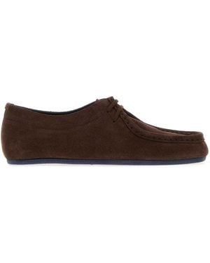 Jil Sander Suede Hood Lace-Up Shoes - Brown