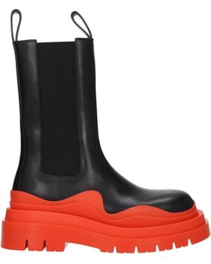 Bottega Veneta Stivaletti Donna Pelle Nero/Sunburst - Red