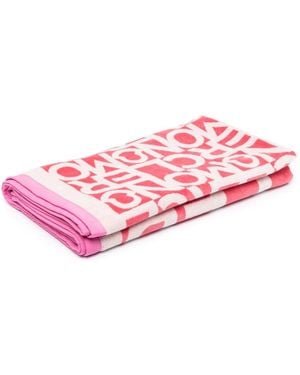 Moncler Logo-Print Cotton Towel - Pink