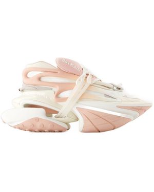 Balmain Unicorn Low -Turnschuhe Leder Gelb - Pink