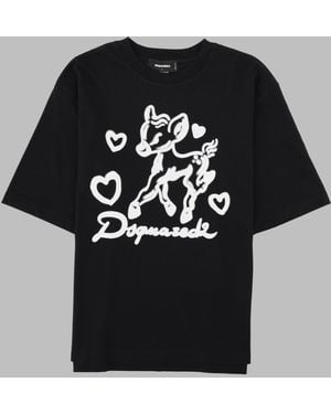 DSquared² T Shirt Con Stampa E Logo - Black
