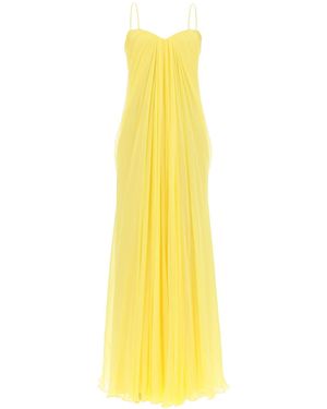 McQueen Silk Chiffon Bustier Abito - Giallo