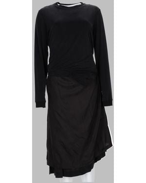 Maison Margiela Abito Midi Con Drappeggio - Black