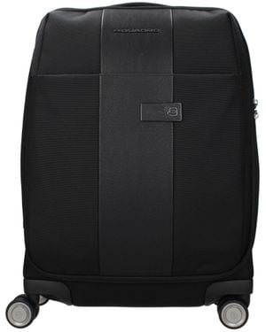 Piquadro Trolley 44,5L Uomo Tessuto Nero - Black