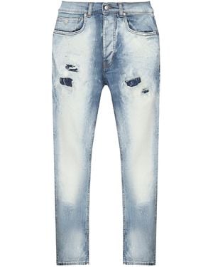 John Richmond Rosales Light Acid Wash Jeans - Blue