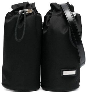 Ferragamo Hybrid Doppelflaschengürtelbeutel - Schwarz