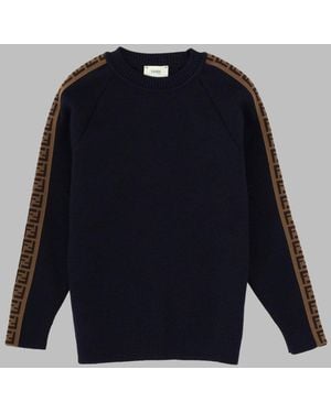Fendi Mini Harmonized Sweatshirt For Kids - Blue
