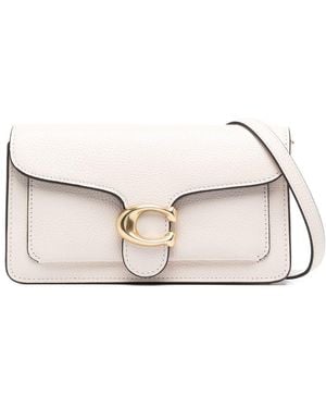 COACH Tabby Chain Leather Clutch - Naturel
