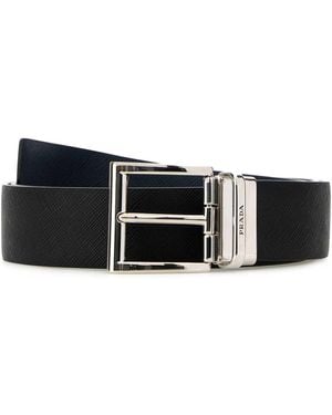 Prada Leather Reversible Belt - Black