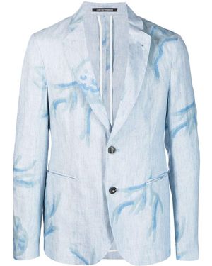 Eclat Jewels Bedruckte Single Breasted Jacke - Blau