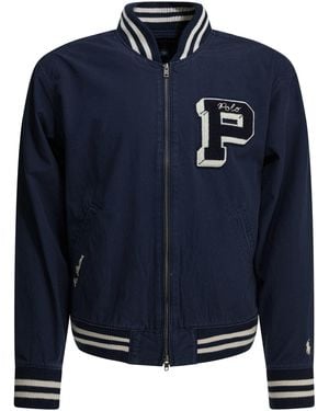 Polo Ralph Lauren Bomber Jacket With Logo Jackets And Coats Blue