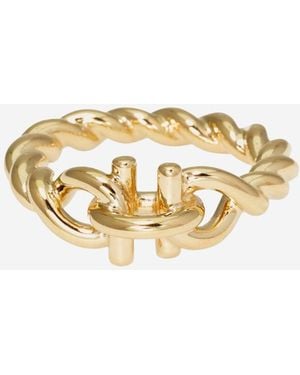 Ferragamo Bague à crochet torchon en laiton - Métallisé