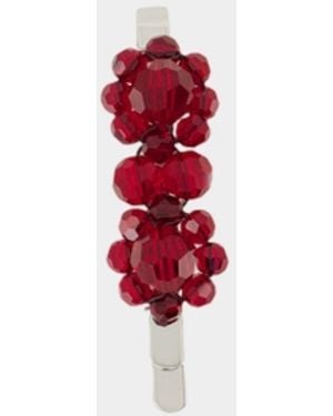 Simone Rocha Mini Blumenhaarclip Kristallrot
