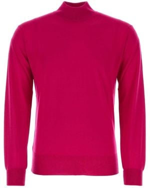 PT Torino Fuchsia Wool Jumper - Pink