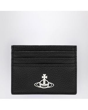 Vivienne Westwood Leather Credit Card Holder Orb - Black