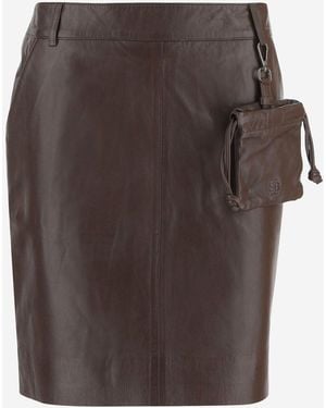 THE GARMENT De Kledingstuk Leren Rok - Bruin