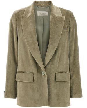 Peserico Peseicico Geribbelde Fluwelen Blazer - Groen