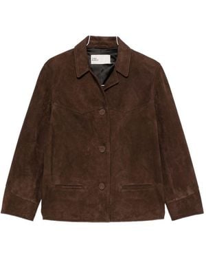 Tory Burch Leather Blazer Jacket - Brown