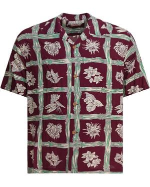 Sun Surf "Island Plants" Shirt - Red