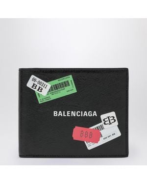 Balenciaga Square Foldable Cash Wallet - Black