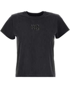 T By Alexander Wang Charcoal Cotton T-shirt - Black