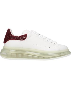 McQueen Alexander Mc Queen Scarpe Da Ginnastica Oversize Da Donna's Pelle Bianca/Lampone - Bianco