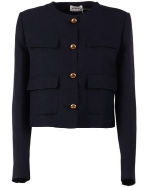 P.A.R.O.S.H. P.A.R.O..H. Jacket Viscose Linen - Blue