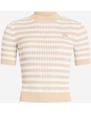 Patou Baumwollpullover mit Streifenmuster - Weiß