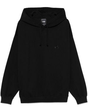 Y-3 Logo -Baumwoll -Hoodie - Schwarz