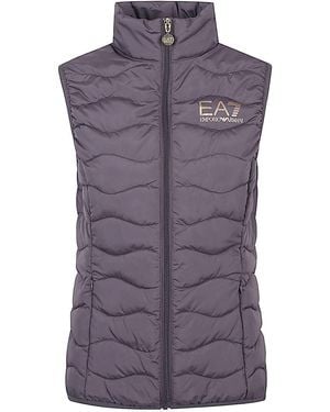 EA7 Gilet Piumino Con Logo - Viola