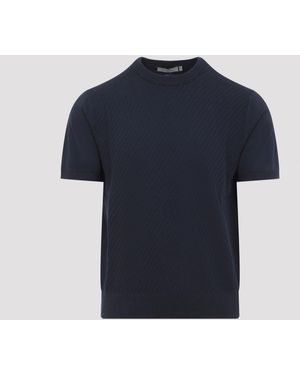 Canali Katoenen T-shirt - Blauw