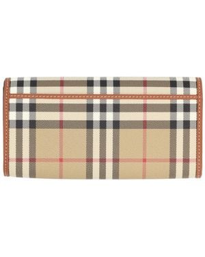 Burberry Portafoglio "Continental Check" - Natural
