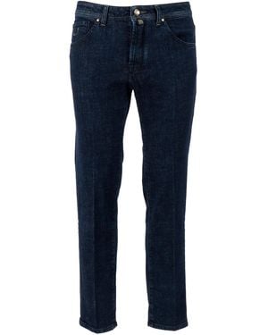 Jacob Cohen Cropped Slim Fit Scott 5 Pockets Trousers - Blue
