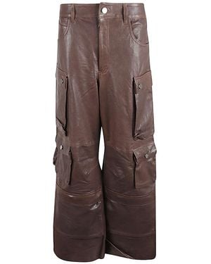 Fermas.club Pantalones de carga de cuero fermas. - Marrón