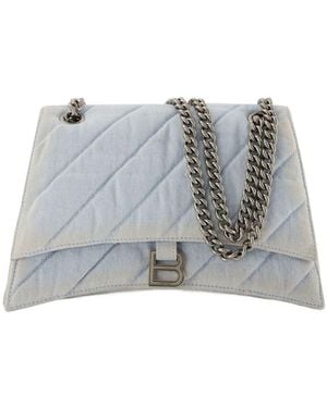 Balenciaga Hobo Crush M Bag Denim Blau - Grau