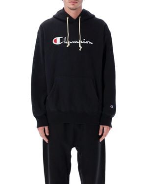 Champion Relaxed-Fit Hoodie With Logo - Blue