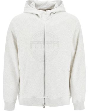 Brunello Cucinelli Cotton Techno Hoodie mit Motorhaube. - Weiß