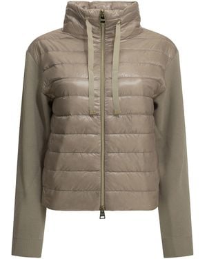 Herno Cotton And Ultra-Light Nylon Short Down Jacket - Natural