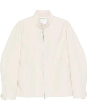 Lardini Linen Jacket With Zipper - White