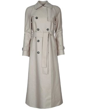 Harris Wharf London Long Raglan Trench Light Pressed Wool - Grey