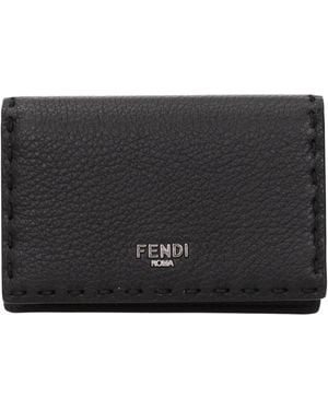 Fendi Selleria Document Holder Leather - Black