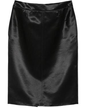 Saint Laurent Jupe Base Js44 Avec Fente Et Z - Zwart