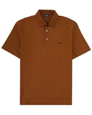 ZEGNA Polo Regular Fit - Brown