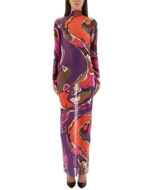 PUCCI Orchid Print Dress - Red