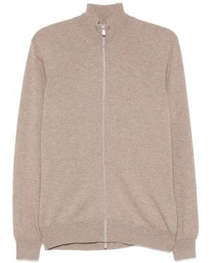 Brunello Cucinelli Cashmere Zipped Cardigan - Natural