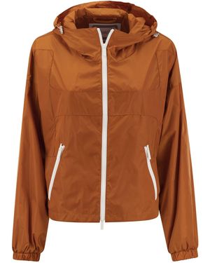 Hogan Korte Windbreker Met Capuchon - Bruin