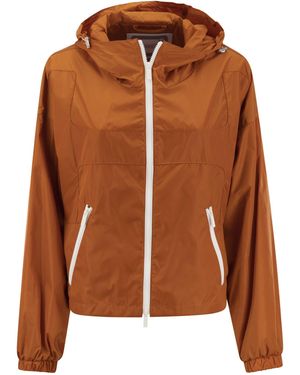 Hogan Short Hooded Windbreaker - Brown