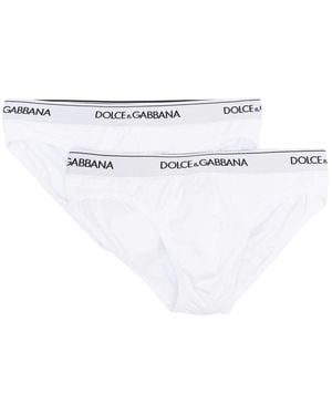 Dolce & Gabbana Slip Mit Logo-Bund - Weiß
