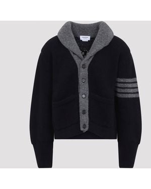 Thom Browne 65 Jersey-Kragen-Cardigan - Schwarz